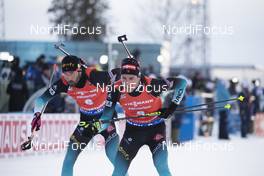 10.03.2019, Oestersund, Sweden (SWE): Martin Fourcade (FRA), Quentin Fillon Maillet (FRA), (l-r) - IBU world championships biathlon, pursuit men, Oestersund (SWE). www.nordicfocus.com. © Manzoni/NordicFocus. Every downloaded picture is fee-liable.
