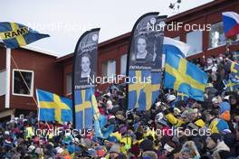 10.03.2019, Oestersund, Sweden (SWE): Event Feature: Swedish fans - IBU world championships biathlon, pursuit women, Oestersund (SWE). www.nordicfocus.com. © Manzoni/NordicFocus. Every downloaded picture is fee-liable.