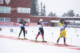 10.03.2019, Oestersund, Sweden (SWE): Laura Dahlmeier (GER), Tiril Eckhoff (NOR), Mona Brorsson (SWE), (l-r) - IBU world championships biathlon, pursuit women, Oestersund (SWE). www.nordicfocus.com. © Manzoni/NordicFocus. Every downloaded picture is fee-liable.