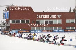 16.03.2019, Oestersund, Sweden (SWE): Event Feature: First Shooting- IBU world championships biathlon, relay men, Oestersund (SWE). www.nordicfocus.com. © Tumashov/NordicFocus. Every downloaded picture is fee-liable.