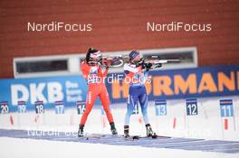 16.03.2019, Oestersund, Sweden (SWE): Selina Gasparin (SUI), Rosanna Crawford (CAN) - IBU world championships biathlon, relay women, Oestersund (SWE). www.nordicfocus.com. © Tumashov/NordicFocus. Every downloaded picture is fee-liable.