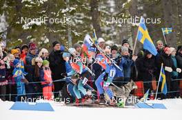 16.03.2019, Oestersund, Sweden (SWE): Lisa Vittozzi (ITA), Anais Chevalier (FRA) - IBU world championships biathlon, relay women, Oestersund (SWE). www.nordicfocus.com. © Tumashov/NordicFocus. Every downloaded picture is fee-liable.
