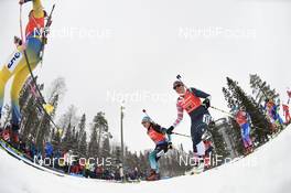 16.03.2019, Oestersund, Sweden (SWE): Susan Dunklee (USA), Anais Chevalier (FRA) - IBU world championships biathlon, relay women, Oestersund (SWE). www.nordicfocus.com. © Tumashov/NordicFocus. Every downloaded picture is fee-liable.