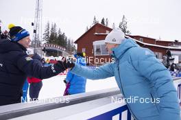 16.03.2019, Oestersund, Sweden (SWE): Mattias Jr. Nilsson (SWE), coach Team Sweden, Jiri Hamza (CZE), IBU 1st vice president, (l-r) - IBU world championships biathlon, relay women, Oestersund (SWE). www.nordicfocus.com. © Manzoni/NordicFocus. Every downloaded picture is fee-liable.