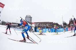16.03.2019, Oestersund, Sweden (SWE): Synnoeve Solemdal (NOR), Lisa Vittozzi (ITA), (l-r) - IBU world championships biathlon, relay women, Oestersund (SWE). www.nordicfocus.com. © Manzoni/NordicFocus. Every downloaded picture is fee-liable.