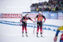 16.03.2019, Oestersund, Sweden (SWE): Ingrid Landmark Tandrevold (NOR), Tiril Eckhoff (NOR), (l-r) - IBU world championships biathlon, relay women, Oestersund (SWE). www.nordicfocus.com. © Manzoni/NordicFocus. Every downloaded picture is fee-liable.