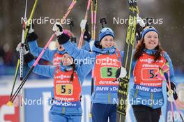 16.03.2019, Oestersund, Sweden (SWE): Linn Persson (SWE), Mona Brorsson (SWE), Anna Magnusson (SWE), Hanna Oeberg (SWE) - IBU world championships biathlon, relay women, Oestersund (SWE). www.nordicfocus.com. © Tumashov/NordicFocus. Every downloaded picture is fee-liable.