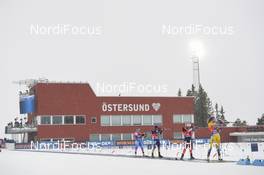 16.03.2019, Oestersund, Sweden (SWE): Hanna Oeberg (SWE), Marte Olsbu Roeiseland (NOR), Valj Semerenko (UKR), Ekaterina Yurlova-Percht (RUS) - IBU world championships biathlon, relay women, Oestersund (SWE). www.nordicfocus.com. © Tumashov/NordicFocus. Every downloaded picture is fee-liable.