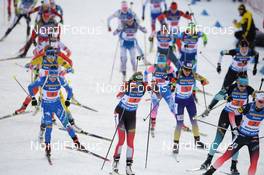 14.03.2019, Oestersund, Sweden (SWE): Lisa Theresa Hauser (AUT), Dorothea Wierer (ITA), Marte Olsbu Roeiseland (NOR), Julia Simon (FRA), Anastasiya Merkushyna (UKR) - IBU world championships biathlon, single mixed relay, Oestersund (SWE). www.nordicfocus.com. © Tumashov/NordicFocus. Every downloaded picture is fee-liable.