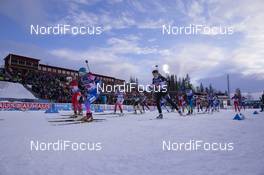 14.03.2019, Oestersund, Sweden (SWE): Emma Lunder (CAN), Evgeniya Pavlova (RUS), Tuuli Tomingas (EST), (l-r) - IBU world championships biathlon, single mixed relay, Oestersund (SWE). www.nordicfocus.com. © Manzoni/NordicFocus. Every downloaded picture is fee-liable.