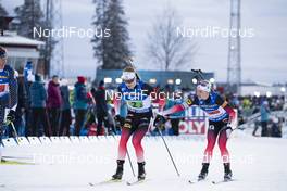 14.03.2019, Oestersund, Sweden (SWE): Johannes Thingnes Boe (NOR), Marte Olsbu Roeiseland (NOR), (l-r) - IBU world championships biathlon, single mixed relay, Oestersund (SWE). www.nordicfocus.com. © Manzoni/NordicFocus. Every downloaded picture is fee-liable.