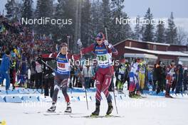 14.03.2019, Oestersund, Sweden (SWE): Baiba Bendika (LAT), Andrejs Rastorgujevs (LAT), (l-r) - IBU world championships biathlon, single mixed relay, Oestersund (SWE). www.nordicfocus.com. © Manzoni/NordicFocus. Every downloaded picture is fee-liable.