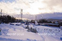 09.03.2019, Oestersund, Sweden (SWE): Feature: Track atmosphere with an overview over the stadium of Oestersund - IBU world championships biathlon, sprint men, Oestersund (SWE). www.nordicfocus.com. © Manzoni/NordicFocus. Every downloaded picture is fee-liable.