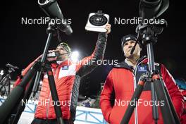 04.12.2019, Oestersund, Sweden, (SWE): Ricco Gross (GER), coach Team Austria, Ludwig Gredler (AUT), (l-r) - IBU world cup biathlon, individual men, Oestersund (SWE). www.nordicfocus.com. © Manzoni/NordicFocus. Every downloaded picture is fee-liable.