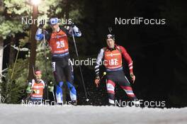 04.12.2019, Oestersund, Sweden, (SWE): Kalev Ermits (EST), Dominik Landertinger (AUT), (l-r) - IBU world cup biathlon, individual men, Oestersund (SWE). www.nordicfocus.com. © Manzoni/NordicFocus. Every downloaded picture is fee-liable.