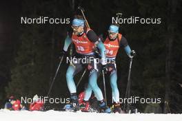 04.12.2019, Oestersund, Sweden, (SWE): Simon Desthieux (FRA), Emilien Jacquelin (FRA), (l-r) - IBU world cup biathlon, individual men, Oestersund (SWE). www.nordicfocus.com. © Manzoni/NordicFocus. Every downloaded picture is fee-liable.