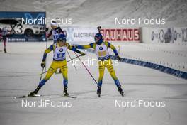 30.11.2019, Oestersund, Sweden, (SWE): Martin Ponsiluoma (SWE), Jesper Nelin (SWE) - IBU world cup biathlon, relay mixed, Oestersund (SWE). www.nordicfocus.com. © Nico Manzoni/NordicFocus. Every downloaded picture is fee-liable.