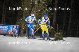 30.11.2019, Oestersund, Sweden, (SWE): Tero Seppala (FIN), Jesper Nelin (SWE) - IBU world cup biathlon, relay mixed, Oestersund (SWE). www.nordicfocus.com. © Nico Manzoni/NordicFocus. Every downloaded picture is fee-liable.
