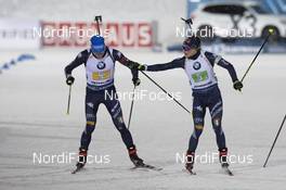 30.11.2019, Oestersund, Sweden, (SWE): Lukas Hofer (ITA), Dorothea Wierer (ITA) - IBU world cup biathlon, relay mixed, Oestersund (SWE). www.nordicfocus.com. © Manzoni/NordicFocus. Every downloaded picture is fee-liable.