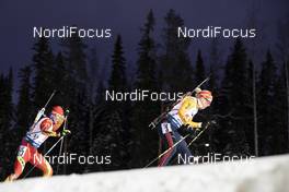 30.11.2019, Oestersund, Sweden, (SWE): Jialin Tang (CHN), Karolin Horchler (GER), (l-r) - IBU world cup biathlon, relay mixed, Oestersund (SWE). www.nordicfocus.com. © Manzoni/NordicFocus. Every downloaded picture is fee-liable.