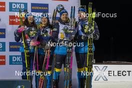 30.11.2019, Oestersund, Sweden, (SWE): Linn Persson (SWE), Mona Brorsson (SWE), Jesper Nelin (SWE), Martin Ponsiluoma (SWE) - IBU world cup biathlon, relay mixed, Oestersund (SWE). www.nordicfocus.com. © Nico Manzoni/NordicFocus. Every downloaded picture is fee-liable.