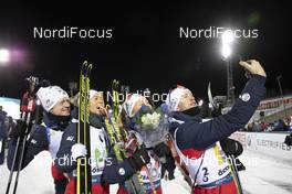 30.11.2019, Oestersund, Sweden, (SWE): Johannes Thingnes Boe (NOR), Tiril Eckhoff (NOR), Ingrid Landmark Tandrevold (NOR), Tarjei Boe (NOR), (l-r) - IBU world cup biathlon, relay mixed, Oestersund (SWE). www.nordicfocus.com. © Manzoni/NordicFocus. Every downloaded picture is fee-liable.