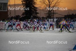 30.11.2019, Oestersund, Sweden, (SWE): The field of the mixed relay starting - IBU world cup biathlon, relay mixed, Oestersund (SWE). www.nordicfocus.com. © Nico Manzoni/NordicFocus. Every downloaded picture is fee-liable.