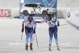 30.11.2019, Oestersund, Sweden, (SWE): Benjamin Weger (SUI), Lena Haecki (SUI), (l-r) - IBU world cup biathlon, relay mixed, Oestersund (SWE). www.nordicfocus.com. © Manzoni/NordicFocus. Every downloaded picture is fee-liable.
