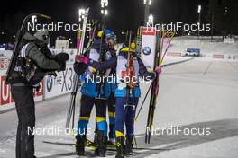 30.11.2019, Oestersund, Sweden, (SWE): Linn Persson (SWE), Mona Brorsson (SWE), Jesper Nelin (SWE), Martin Ponsiluoma (SWE) - IBU world cup biathlon, relay mixed, Oestersund (SWE). www.nordicfocus.com. © Nico Manzoni/NordicFocus. Every downloaded picture is fee-liable.