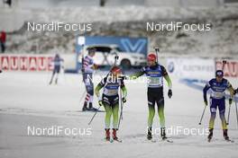 07.12.2019, Oestersund, Sweden, (SWE): Klemen Bauer (SLO), Jakov Fak (SLO), (l-r) - IBU world cup biathlon, relay men, Oestersund (SWE). www.nordicfocus.com. © Manzoni/NordicFocus. Every downloaded picture is fee-liable.