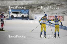 07.12.2019, Oestersund, Sweden, (SWE): Martin Ponsiluoma (SWE), Jesper Nelin (SWE), (l-r) - IBU world cup biathlon, relay men, Oestersund (SWE). www.nordicfocus.com. © Manzoni/NordicFocus. Every downloaded picture is fee-liable.
