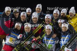 07.12.2019, Oestersund, Sweden, (SWE): Tarjei Boe (NOR), Johannes Dale (NOR), Erlend Bjoentegaard (NOR), Johannes Thingnes Boe (NOR) - IBU world cup biathlon, relay men, Oestersund (SWE). www.nordicfocus.com. © Nico Manzoni/NordicFocus. Every downloaded picture is fee-liable.