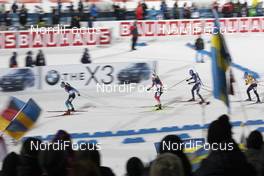 07.12.2019, Oestersund, Sweden, (SWE): Emilien Jacquelin (FRA), Johannes Dale (NOR), Lukas Hofer (ITA), Erik Lesser (GER), (l-r) - IBU world cup biathlon, relay men, Oestersund (SWE). www.nordicfocus.com. © Manzoni/NordicFocus. Every downloaded picture is fee-liable.