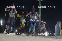07.12.2019, Oestersund, Sweden, (SWE): Leif Nordgren (USA), Cornel Puchianu (ROU), Benjamin Weger (SUI), Grzegorz Guzik (POL) - IBU world cup biathlon, relay men, Oestersund (SWE). www.nordicfocus.com. © Nico Manzoni/NordicFocus. Every downloaded picture is fee-liable.