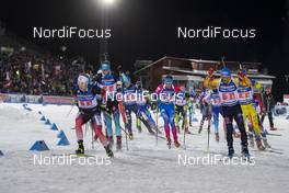 07.12.2019, Oestersund, Sweden, (SWE): Johannes Dale (NOR), Emilien Jacquelin (FRA), Matvey Eliseev (RUS), Erik Lesser (GER) - IBU world cup biathlon, relay men, Oestersund (SWE). www.nordicfocus.com. © Nico Manzoni/NordicFocus. Every downloaded picture is fee-liable.