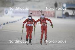 08.12.2019, Oestersund, Sweden, (SWE): Megan Bankes (CAN), Emma Lunder (CAN), (l-r) - IBU world cup biathlon, relay women, Oestersund (SWE). www.nordicfocus.com. © Manzoni/NordicFocus. Every downloaded picture is fee-liable.