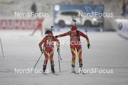 08.12.2019, Oestersund, Sweden, (SWE): Fanqi Meng (CHN), Jialin Tang (CHN), (l-r) - IBU world cup biathlon, relay women, Oestersund (SWE). www.nordicfocus.com. © Manzoni/NordicFocus. Every downloaded picture is fee-liable.