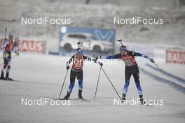 08.12.2019, Oestersund, Sweden, (SWE): Johanna Talihaerm (EST), Tuuli Tomingas (EST), (l-r) - IBU world cup biathlon, relay women, Oestersund (SWE). www.nordicfocus.com. © Manzoni/NordicFocus. Every downloaded picture is fee-liable.