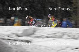 08.12.2019, Oestersund, Sweden, (SWE): Ingrid Landmark Tandrevold (NOR), Linn Persson (SWE), (l-r) - IBU world cup biathlon, relay women, Oestersund (SWE). www.nordicfocus.com. © Manzoni/NordicFocus. Every downloaded picture is fee-liable.