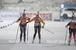 08.12.2019, Oestersund, Sweden, (SWE): Vanessa Hinz (GER), Denise Herrmann (GER), (l-r) - IBU world cup biathlon, relay women, Oestersund (SWE). www.nordicfocus.com. © Manzoni/NordicFocus. Every downloaded picture is fee-liable.