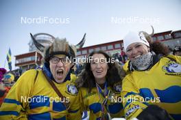 30.11.2019, Oestersund, Sweden, (SWE): Event Feature: Swedisch Fans celebrate - IBU world cup biathlon, single mixed relay, Oestersund (SWE). www.nordicfocus.com. © Manzoni/NordicFocus. Every downloaded picture is fee-liable.