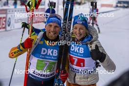 30.11.2019, Oestersund, Sweden, (SWE): Erik Lesser (GER), Franziska Preuss (GER) - IBU world cup biathlon, single mixed relay, Oestersund (SWE). www.nordicfocus.com. © Nico Manzoni/NordicFocus. Every downloaded picture is fee-liable.