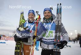 30.11.2019, Oestersund, Sweden, (SWE): Franziska Preuss (GER), Erik Lesser (GER), (l-r) - IBU world cup biathlon, single mixed relay, Oestersund (SWE). www.nordicfocus.com. © Manzoni/NordicFocus. Every downloaded picture is fee-liable.