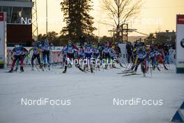 30.11.2019, Oestersund, Sweden, (SWE): The single mixed relay field starting - IBU world cup biathlon, single mixed relay, Oestersund (SWE). www.nordicfocus.com. © Nico Manzoni/NordicFocus. Every downloaded picture is fee-liable.