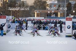 30.11.2019, Oestersund, Sweden, (SWE): Event Feature: Start of the Single Mixed Relay - IBU world cup biathlon, single mixed relay, Oestersund (SWE). www.nordicfocus.com. © Manzoni/NordicFocus. Every downloaded picture is fee-liable.