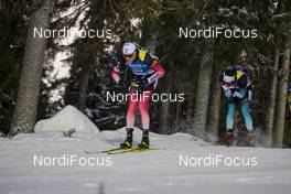 01.12.2019, Oestersund, Sweden, (SWE): Tarjei Boe (NOR), Martin Fourcade (FRA) - IBU world cup biathlon, sprint men, Oestersund (SWE). www.nordicfocus.com. © Nico Manzoni/NordicFocus. Every downloaded picture is fee-liable.