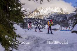 14.12.2019, Hochfilzen, Austria (AUT): Erlend Bjoentegaard (NOR), Dominik Windisch (ITA), Arnd Peiffer (GER) - IBU world cup biathlon, pursuit men, Hochfilzen (AUT). www.nordicfocus.com. © Nico Manzoni/NordicFocus. Every downloaded picture is fee-liable.