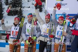 15.12.2019, Hochfilzen, Austria (AUT): Philipp Horn (GER), Johannes Kuehn (GER), Arnd Peiffer (GER), Benedikt Doll (GER) - IBU world cup biathlon, relay men, Hochfilzen (AUT). www.nordicfocus.com. © Nico Manzoni/NordicFocus. Every downloaded picture is fee-liable.