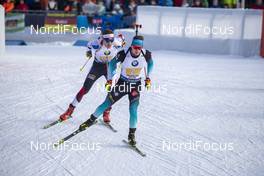 15.12.2019, Hochfilzen, Austria (AUT): Adam Vaclavik (CZE), Fabien Claude (FRA) - IBU world cup biathlon, relay men, Hochfilzen (AUT). www.nordicfocus.com. © Nico Manzoni/NordicFocus. Every downloaded picture is fee-liable.