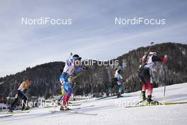 15.12.2019, Hochfilzen, Austria (AUT): Philipp Horn (GER), Matvey Eliseev (RUS), Antonin Guigonnat (FRA), Johannes Dale (NOR), (l-r) - IBU world cup biathlon, relay men, Hochfilzen (AUT). www.nordicfocus.com. © Manzoni/NordicFocus. Every downloaded picture is fee-liable.